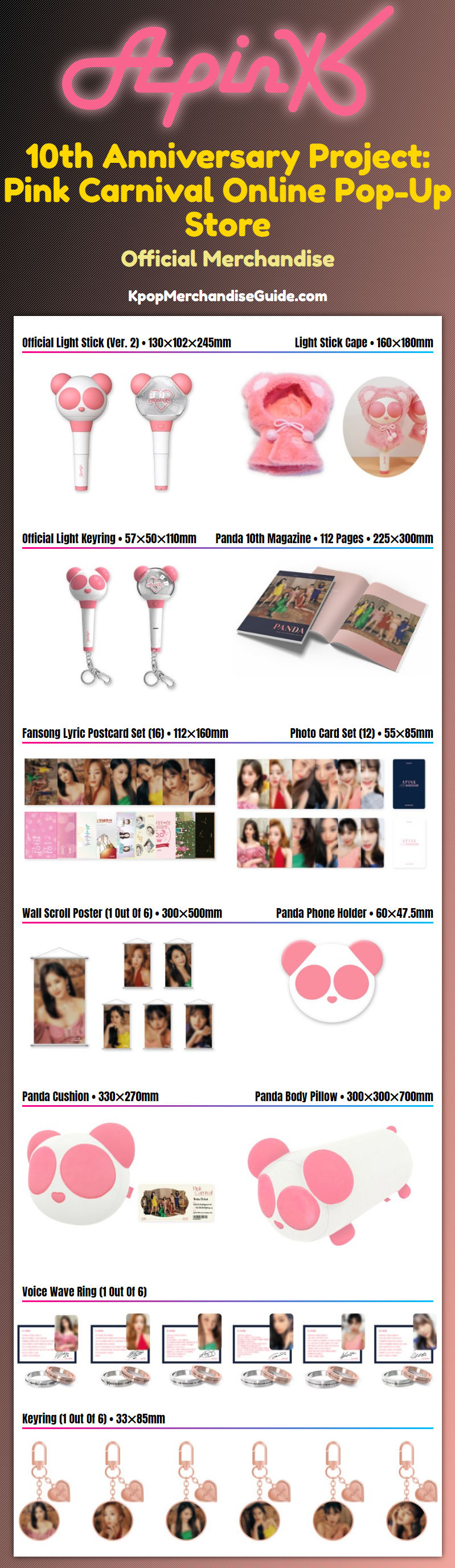 Apink 10th Anniversary Project: Pink Carnival Online Pop-Up Store Merchandise