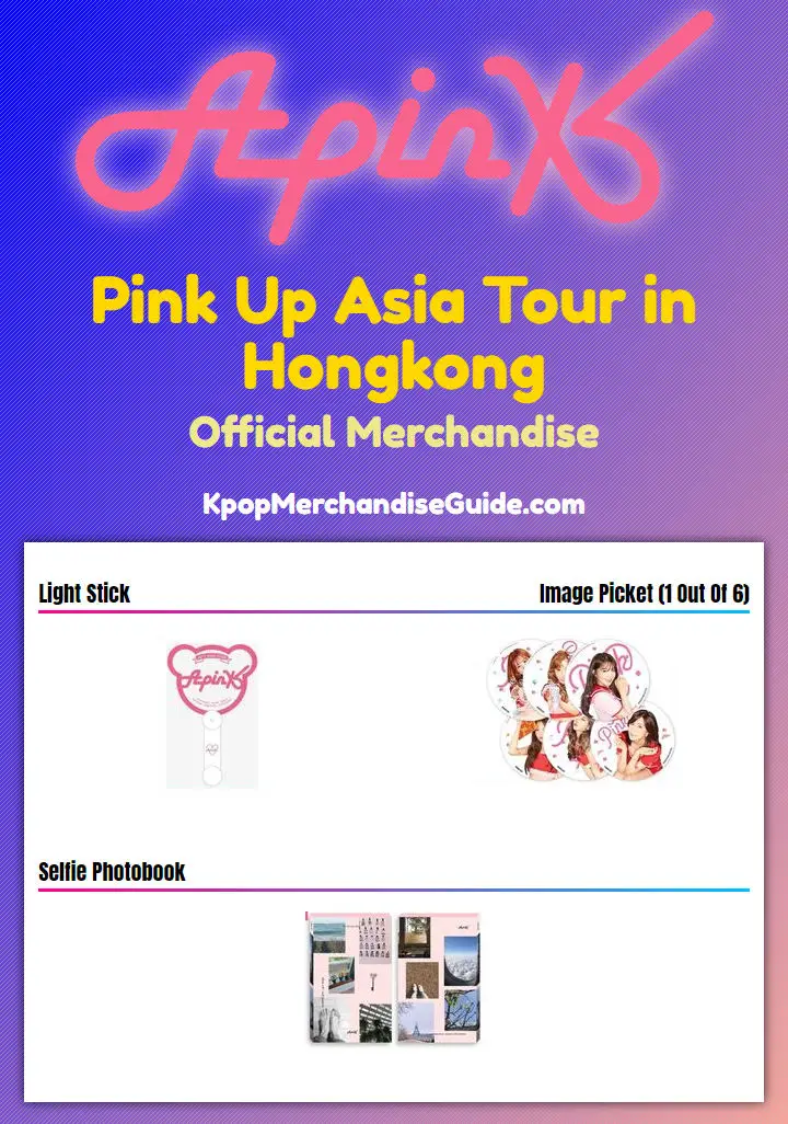 Apink Pink Up Asia Tour in Hongkong Merchandise