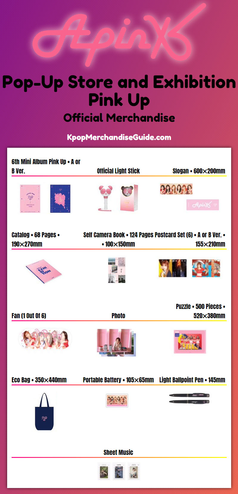 Apink Pop-Up Store and Exhibition Pink Up Merchandise