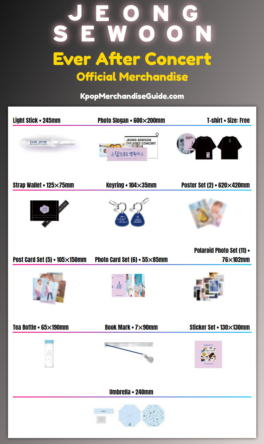 Jeong Se Woon Ever After Concert Merchandise
