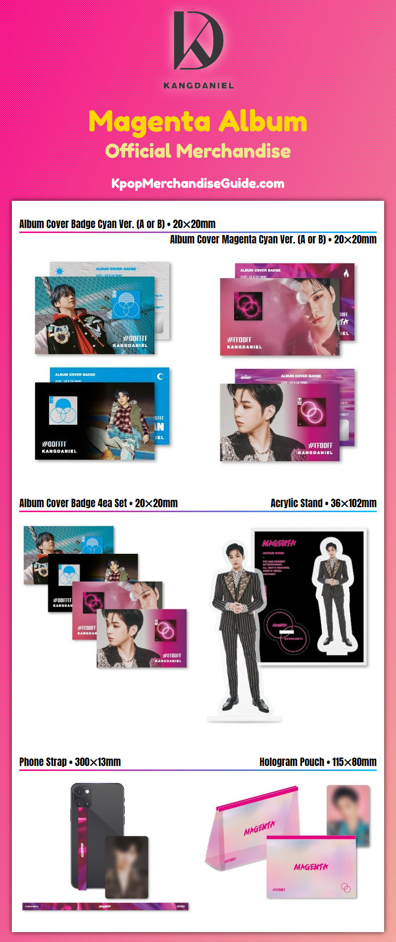 Kang Daniel Magenta Album Merchandise