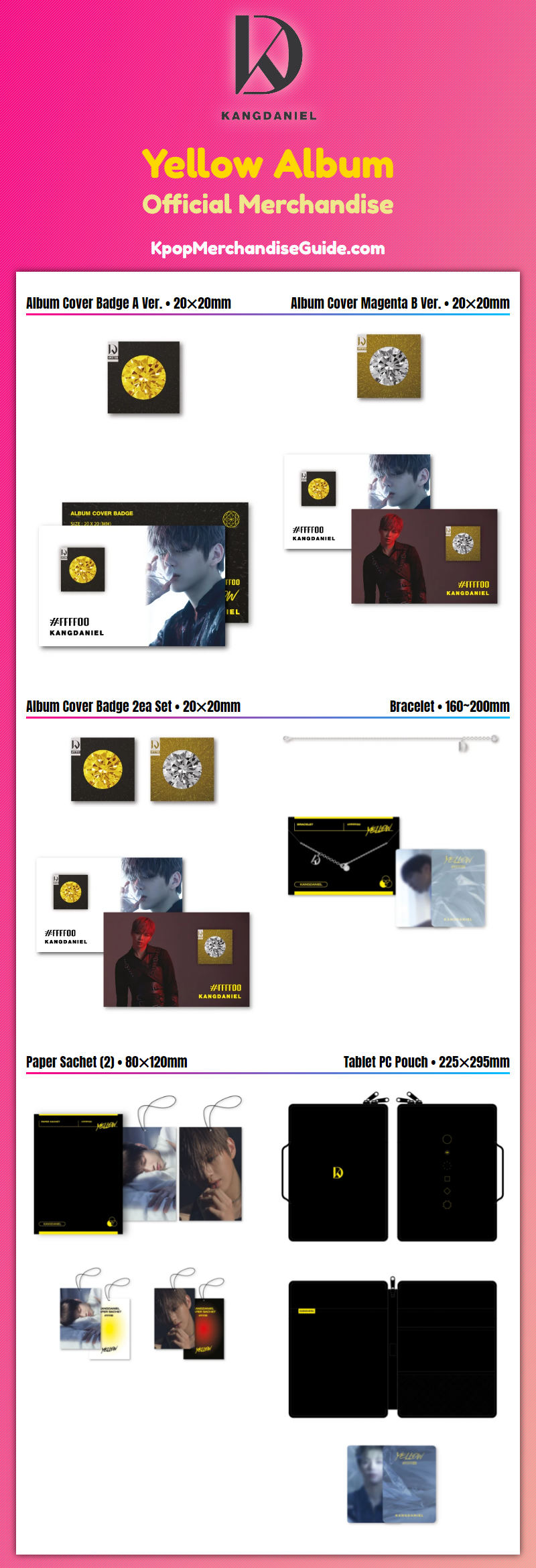 Kang Daniel Yellow Album Merchandise