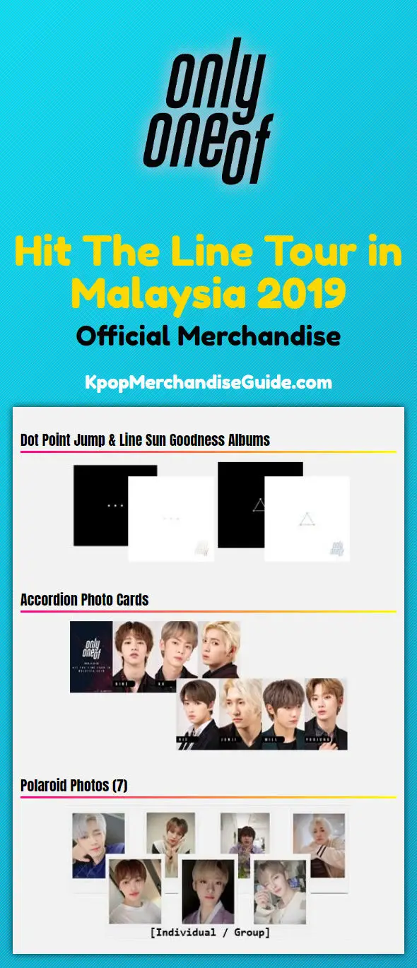 OnlyOneOf Hit The Line Tour in Malaysia 2019 Merchandise