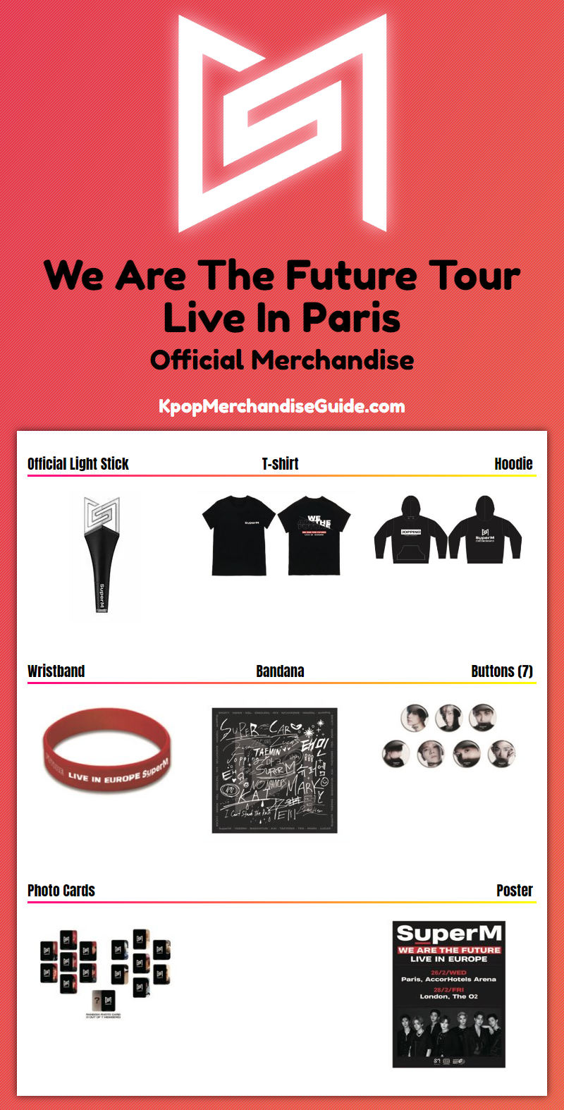 SuperM We Are The Future Tour In Paris Merchandise