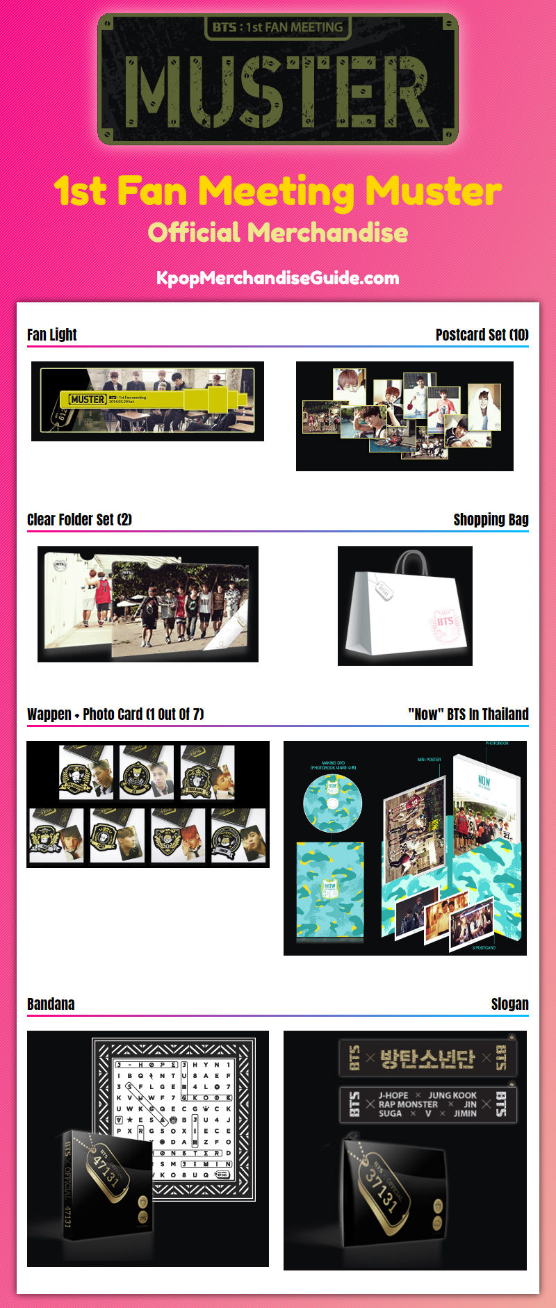 BTS 1st Fanmeeting Muster Merchandise