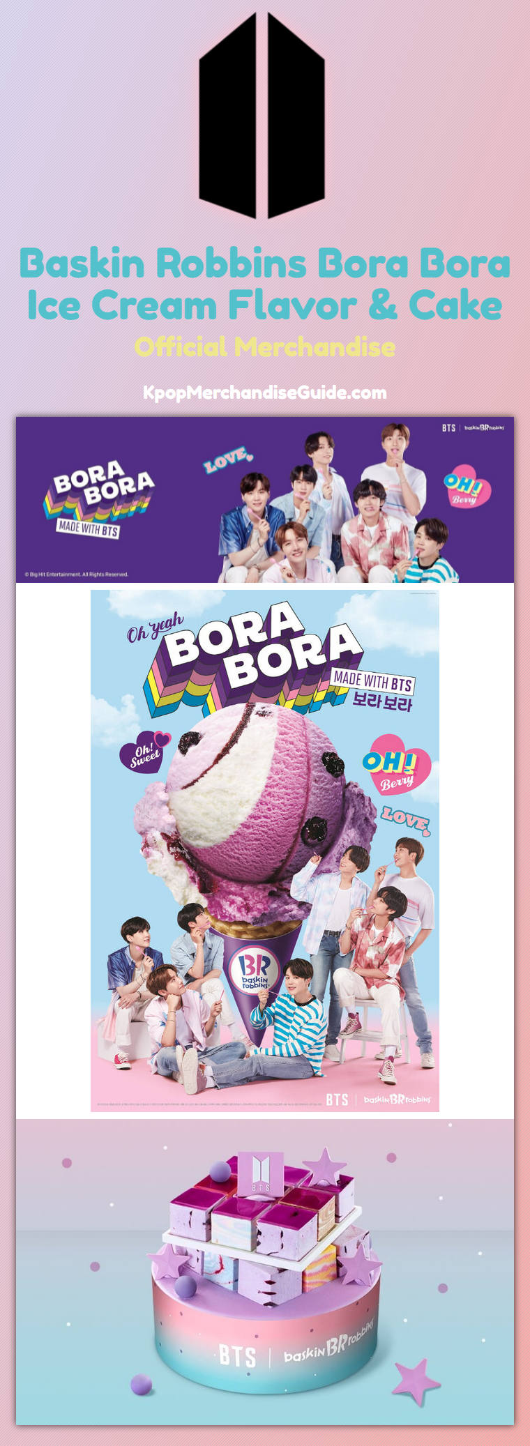 BTS Baskin Robbins Bora Bora Ice Cream Flavor & Cake