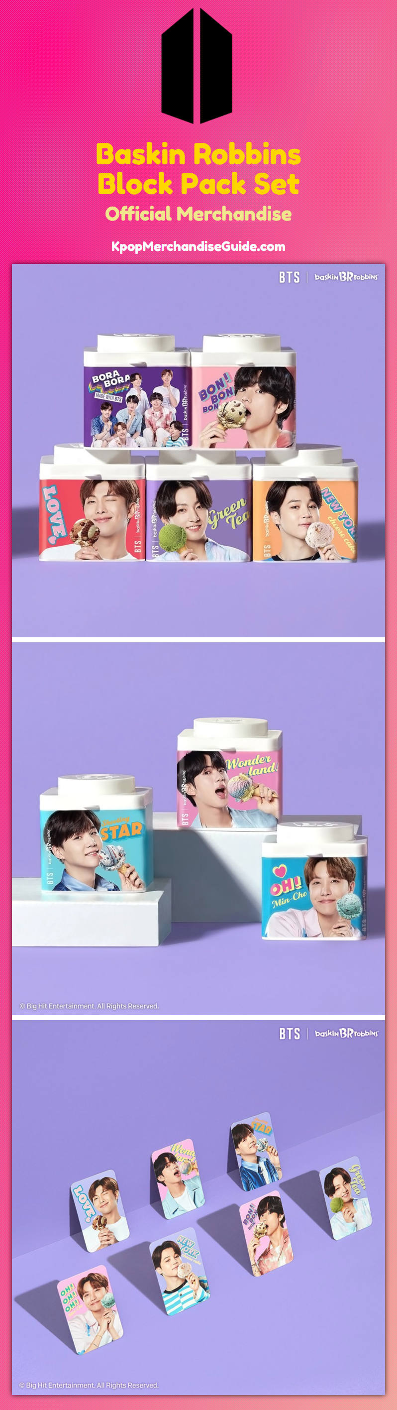 BTS Baskin Robbins Ice Cream Block Pack Set