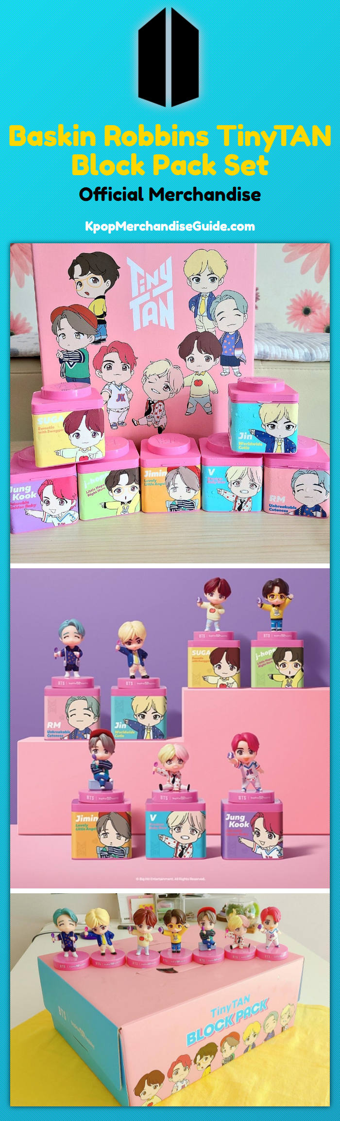 BTS Baskin Robbins TinyTAN Ice Cream Block Pack Set