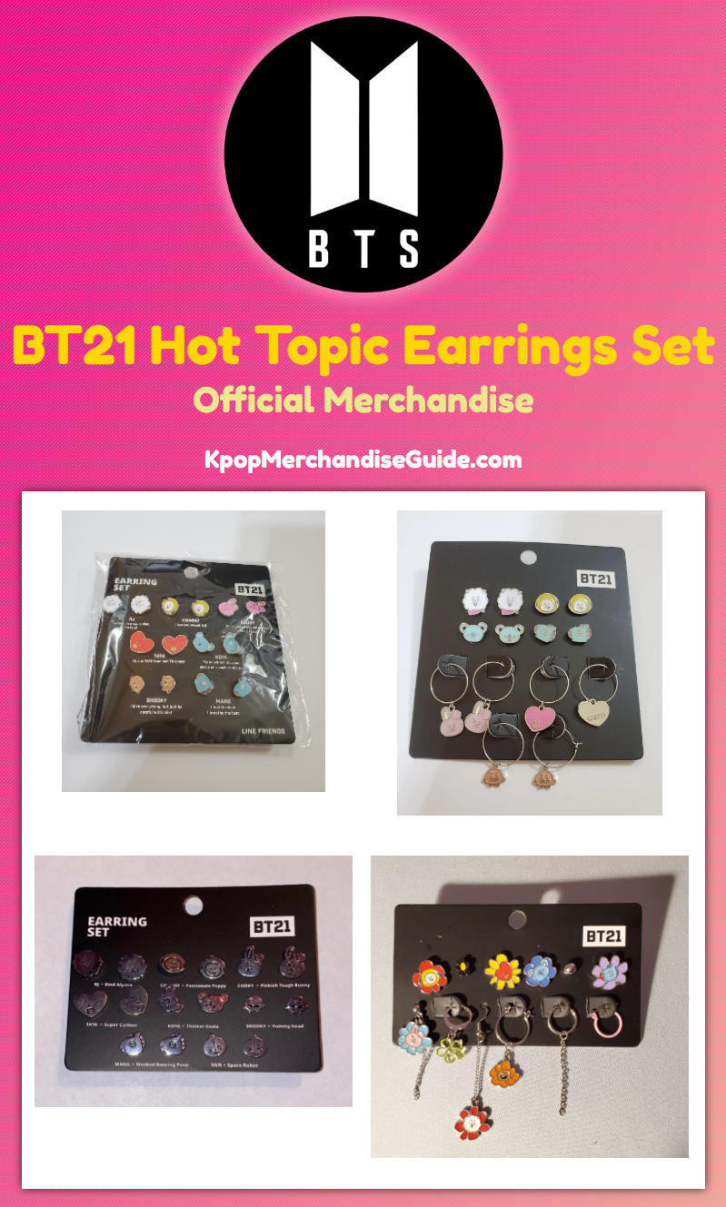 BTS BT21 Hot Topic Earrings Set
