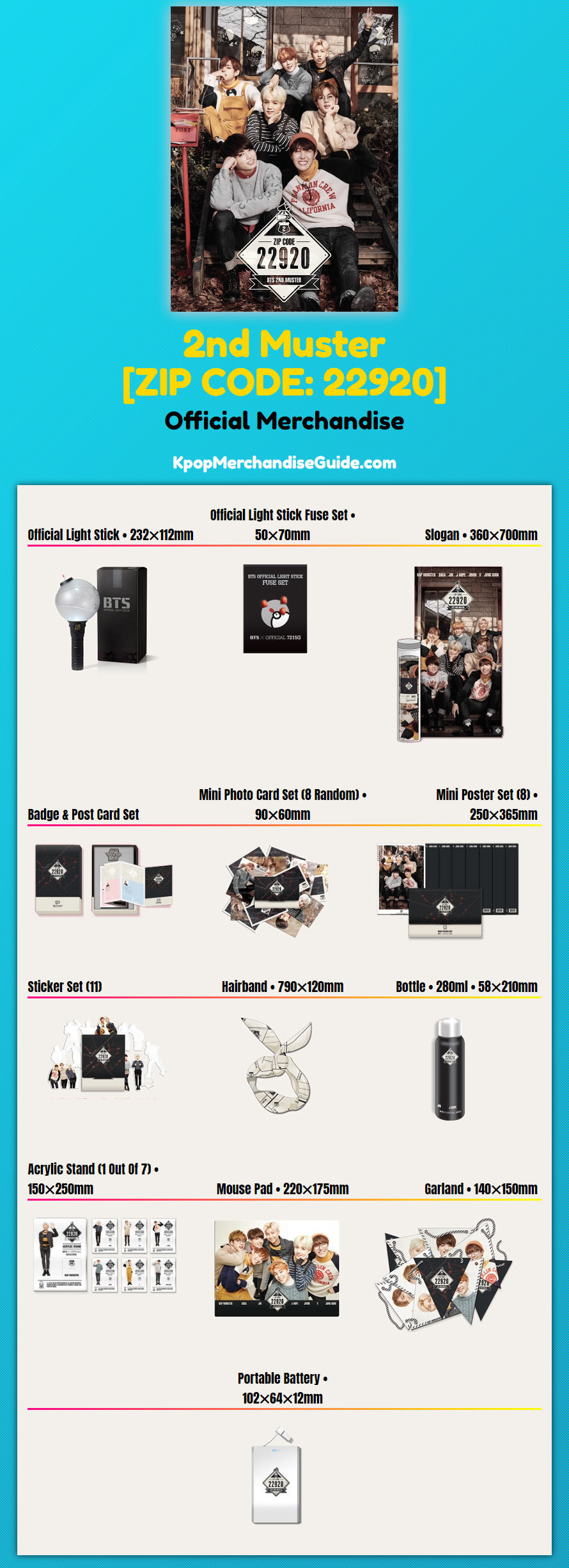 BTS 2nd Muster: [ZIP CODE: 22920] Merchandise