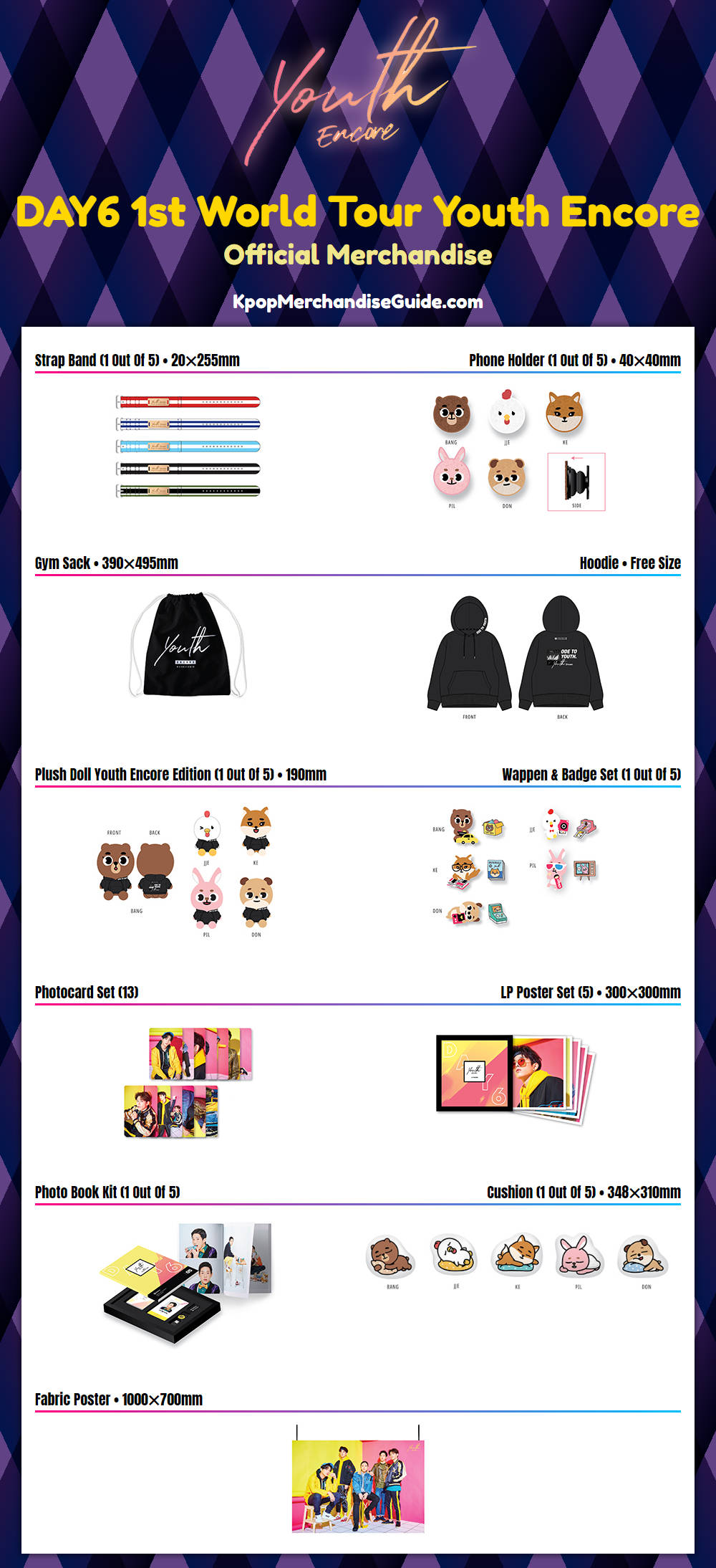 Day6 1st World Tour Youth Encore Merchandise