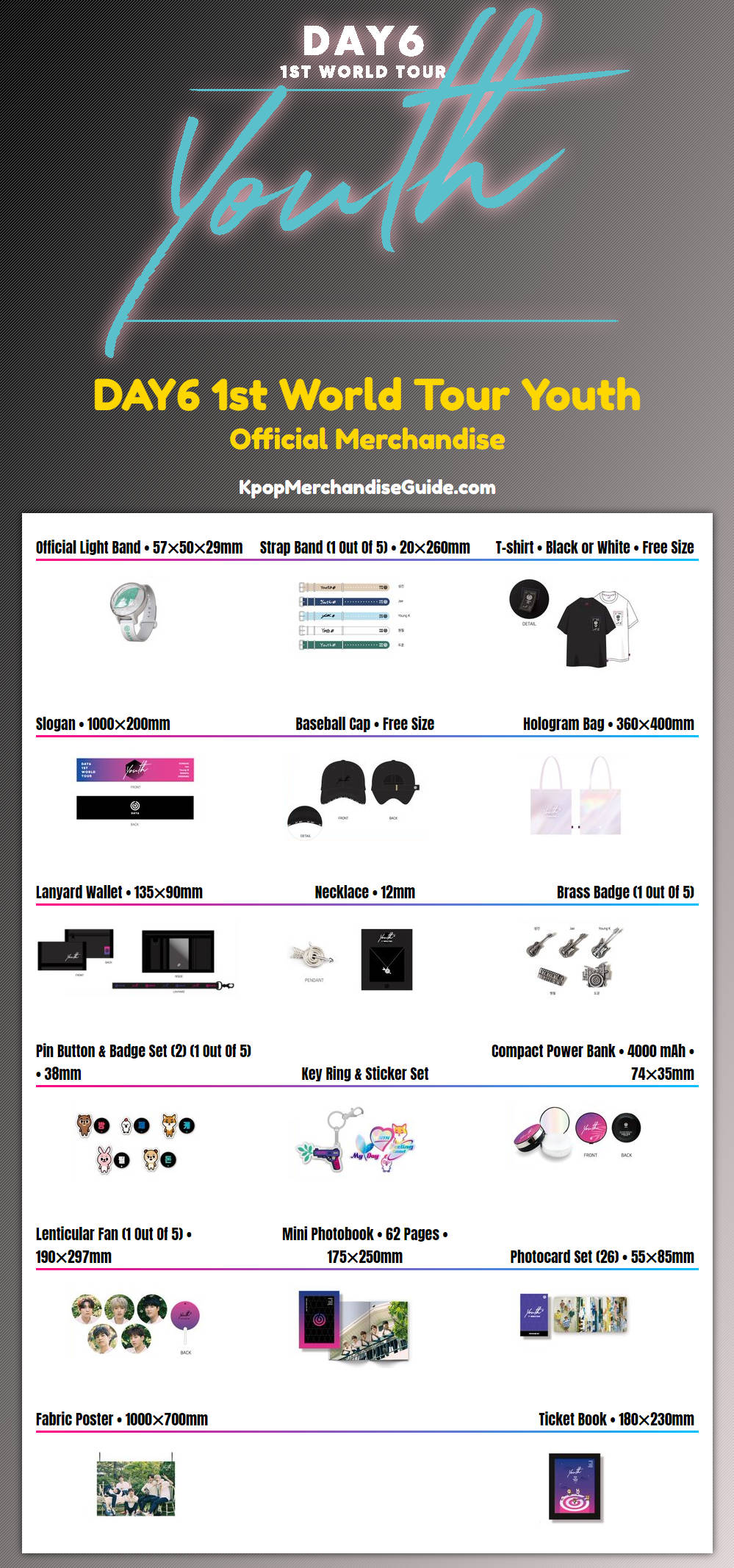 Day6 1st World Tour Youth Merchandise