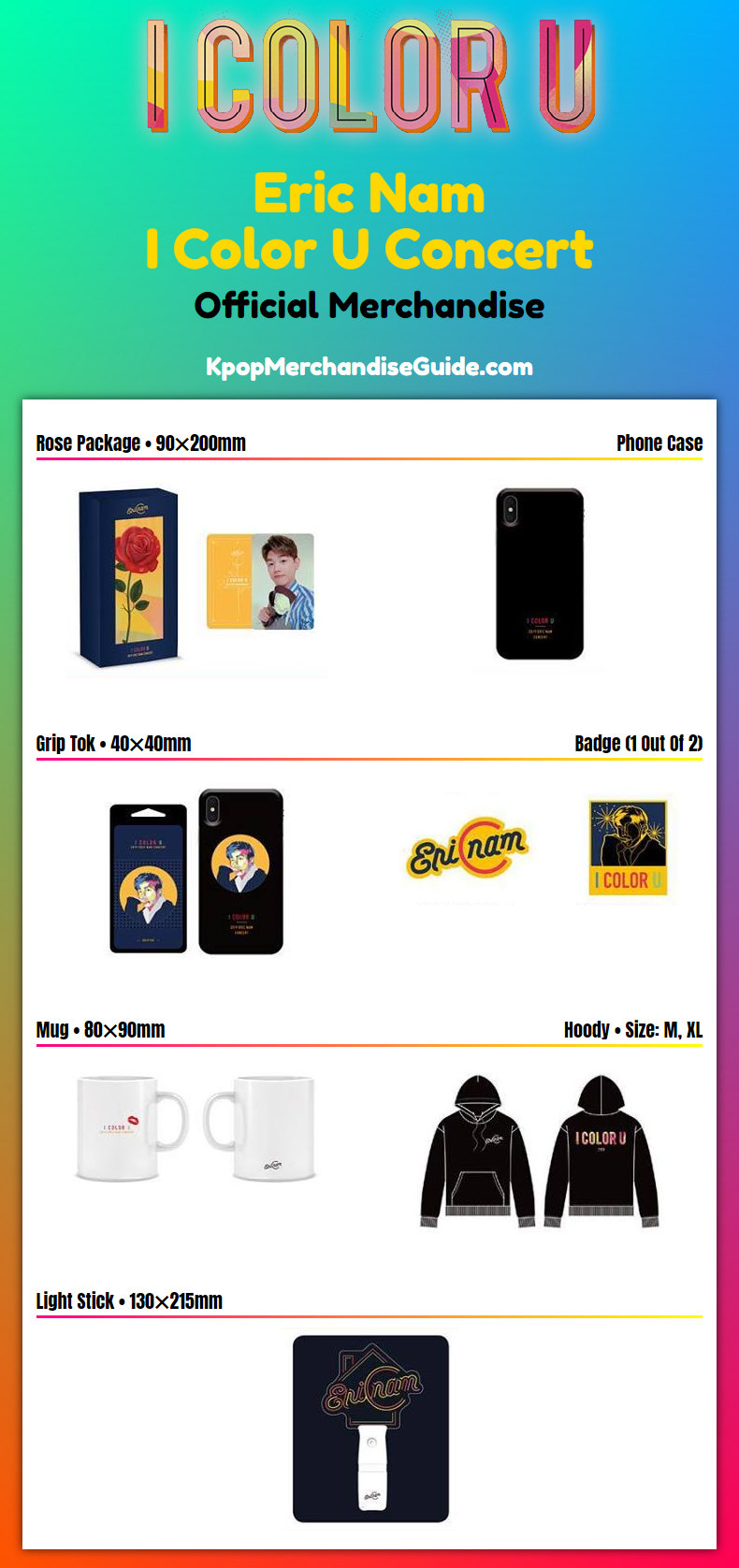 Eric Nam I Color U Concert Merchandise