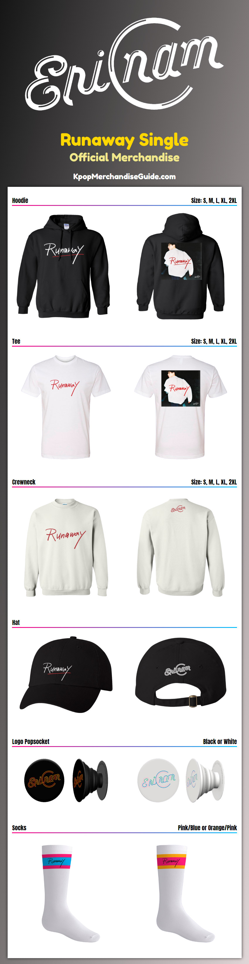 Eric Nam Runaway Single Merchandise