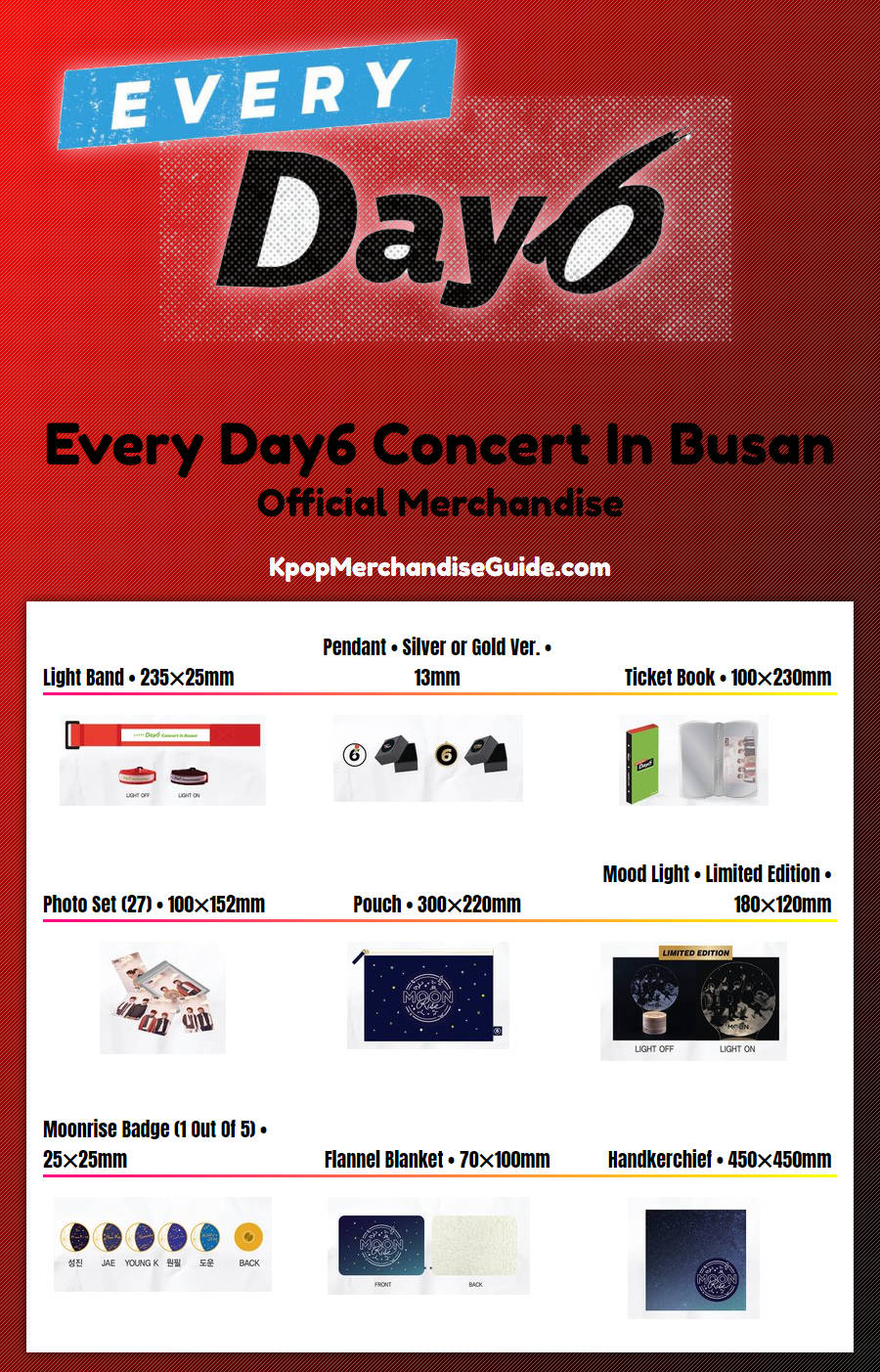 Every Day6 Concert In Busan Merchandise