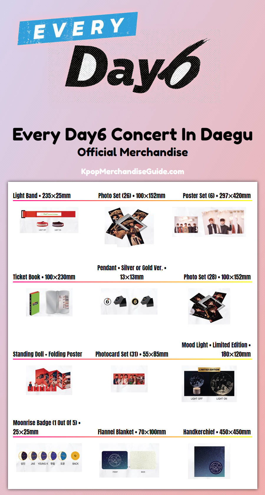 Every Day6 Concert In Daegu Merchandise