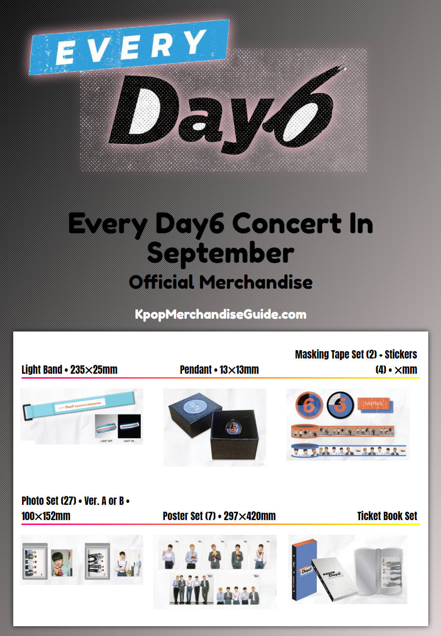 Every Day6 Concert In September Merchandise