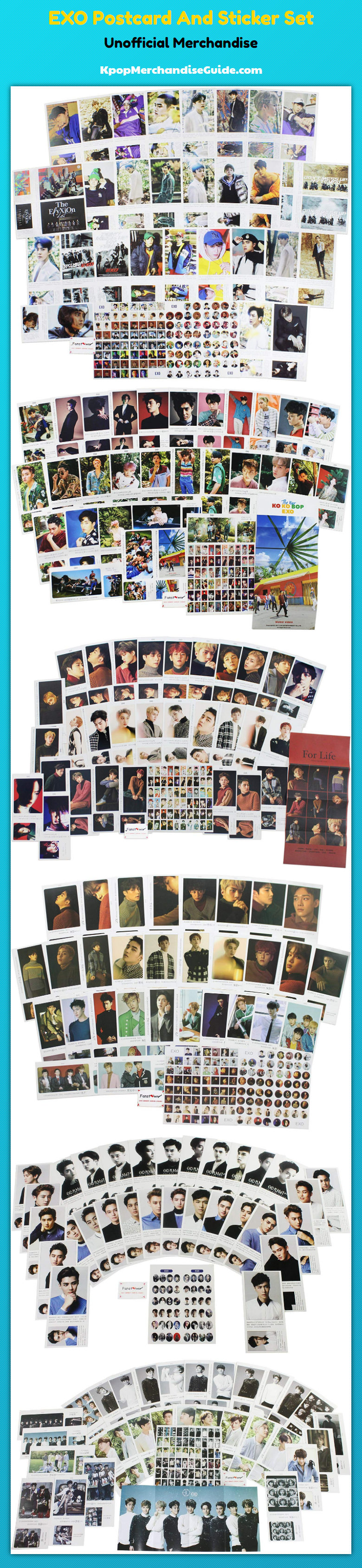 EXO Postcard And Sticker Set
