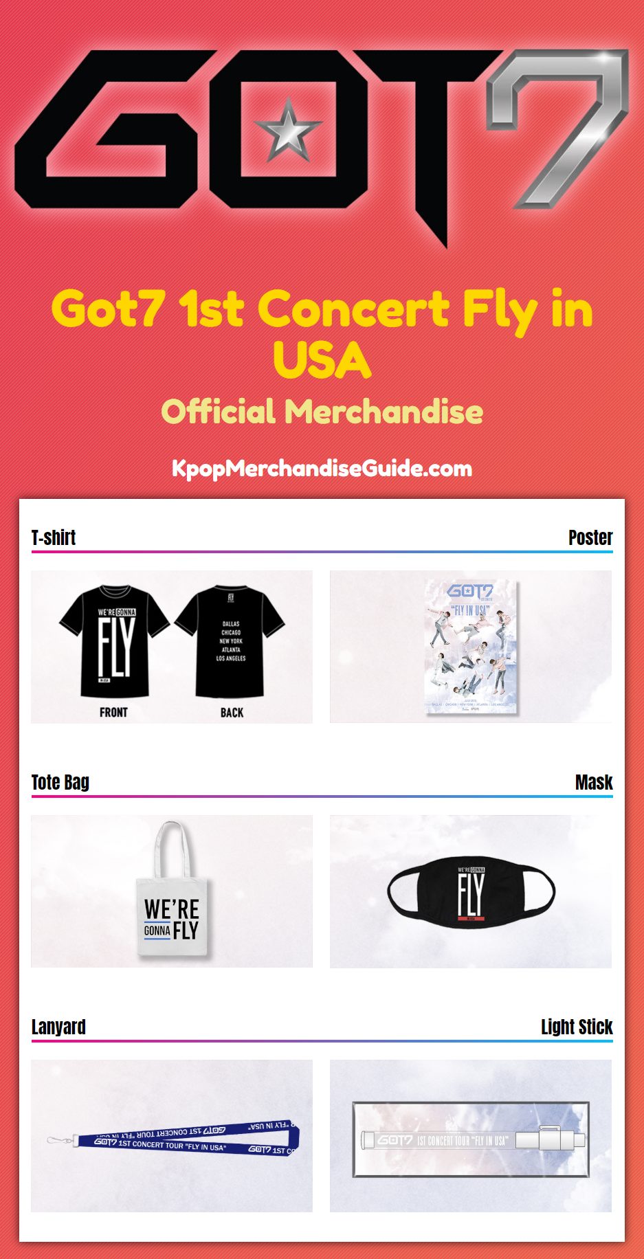 Got7 1st Concert Fly in USA Merchandise