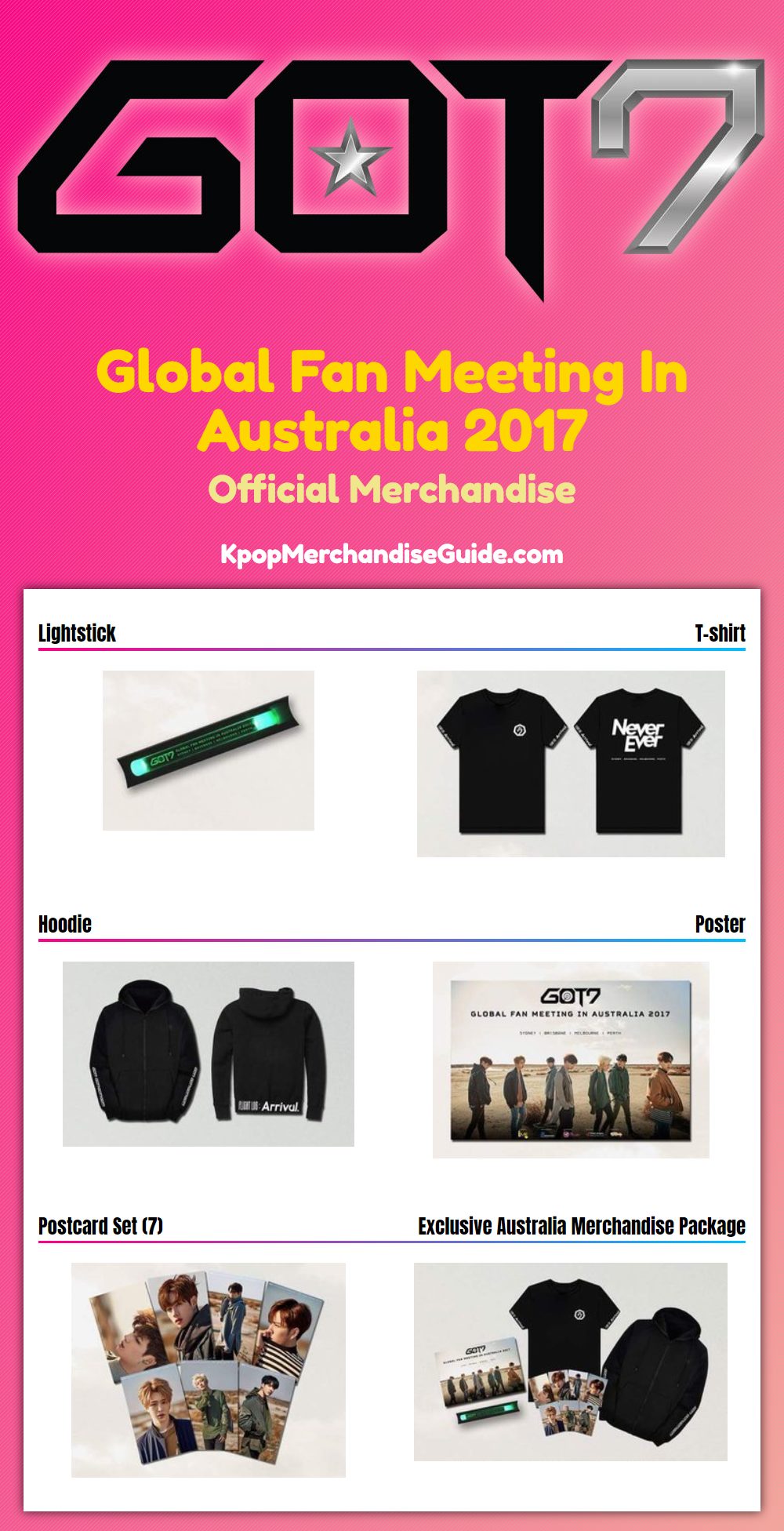 GOT7 Global Fan Meeting In Australia 2017 Merchandise