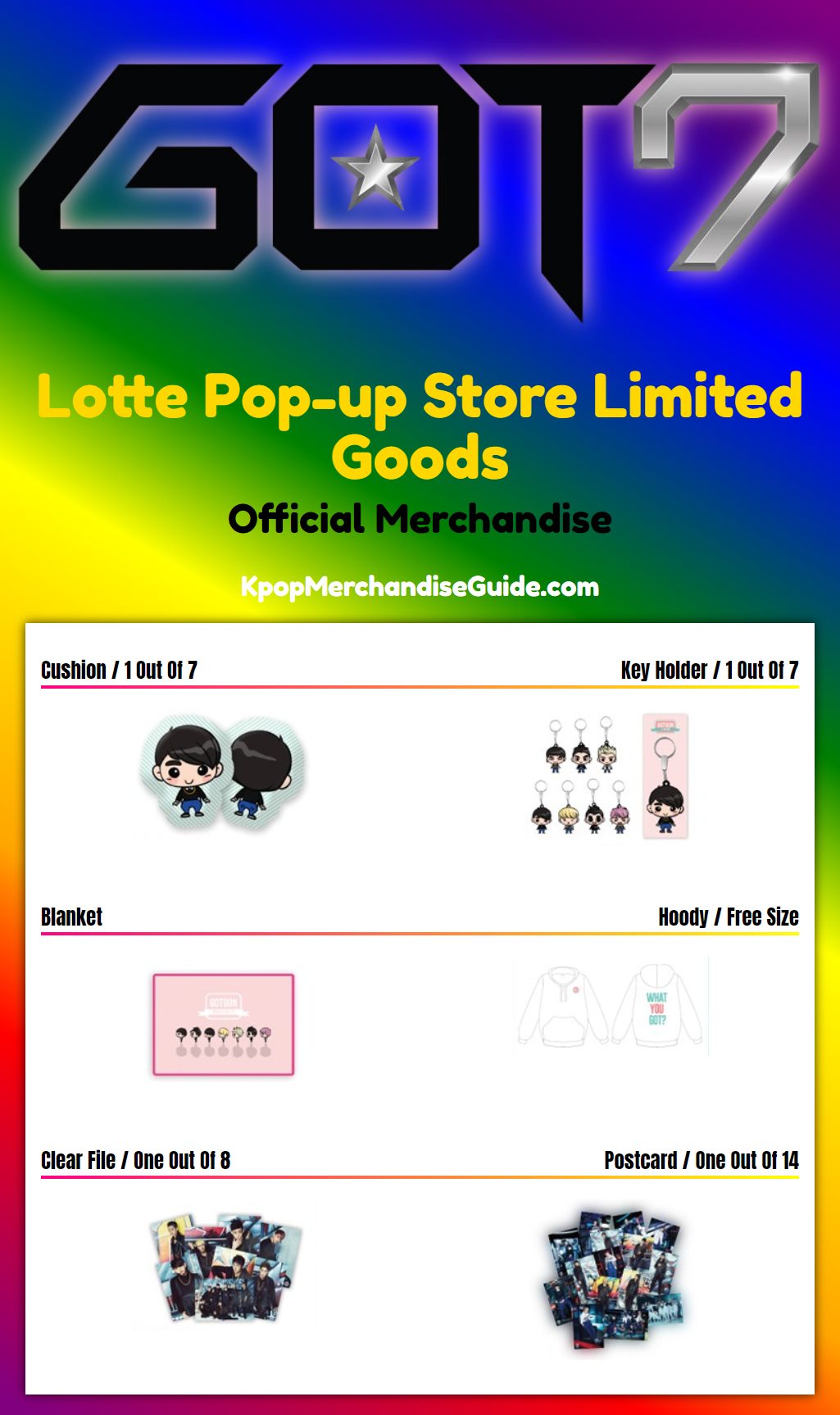 GOT7 Lotte Gotoon Pop Up Store Goods