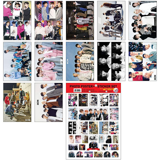 iKON Posters and Stickers Set