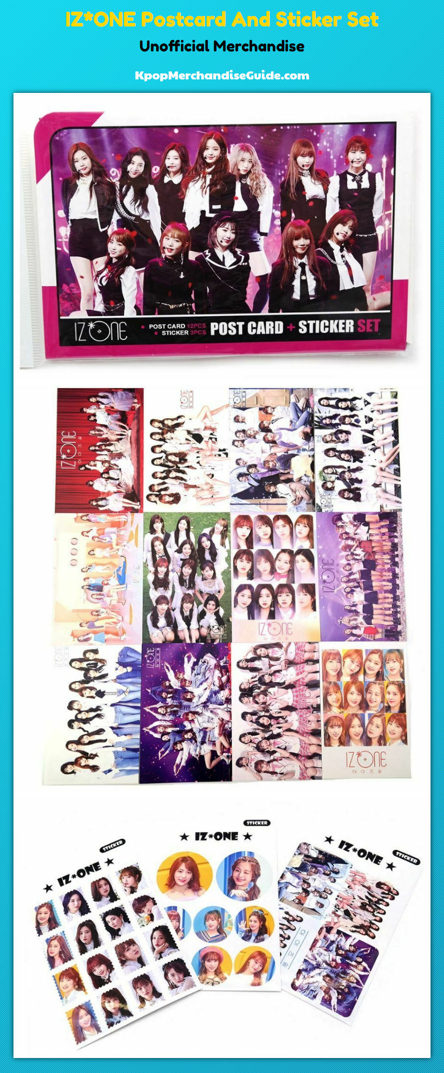 IZ*ONE Postcard And Sticker Set