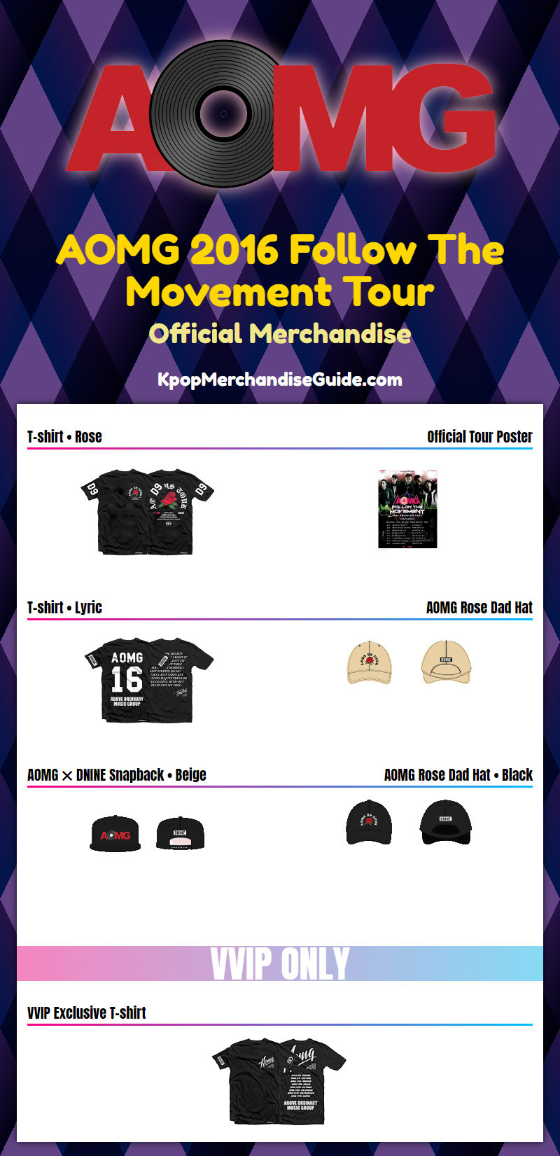 Jay Park AOMG Follow The Movement 2016 Tour Merchandise