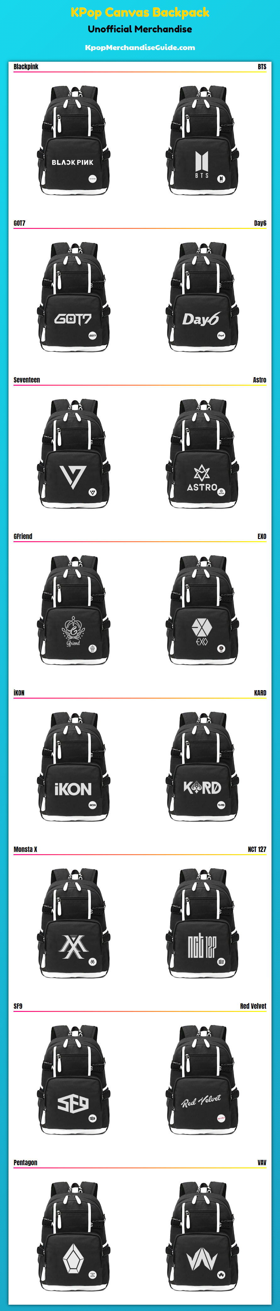 KPop Canvas Backpack