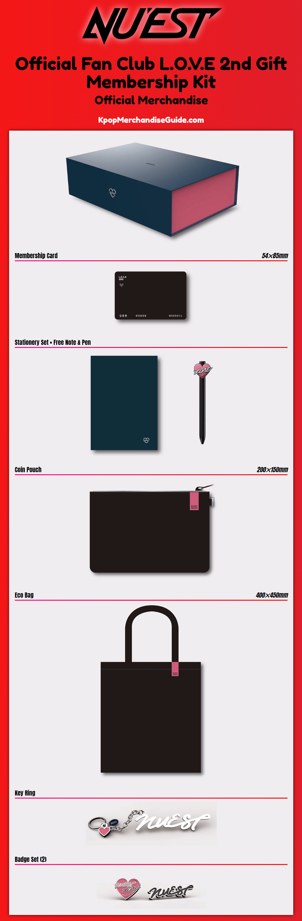 NU’EST Official Fan Club L.O.V.E 2nd Gift Membership Kit