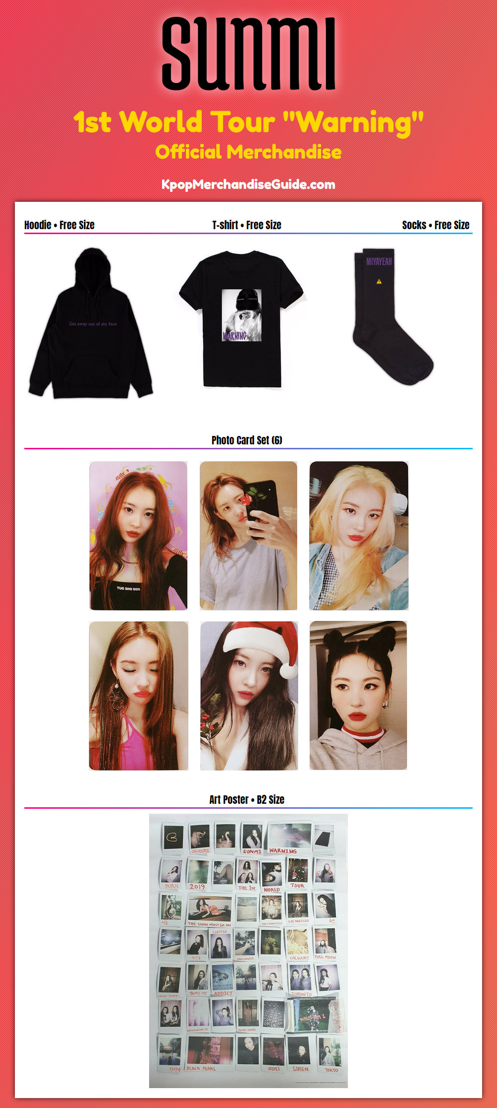 Sunmi 1st World Tour: Warning Merchandise