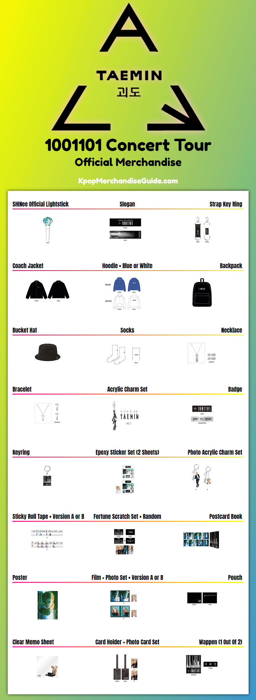 1001101 Concert Tour Merchandise