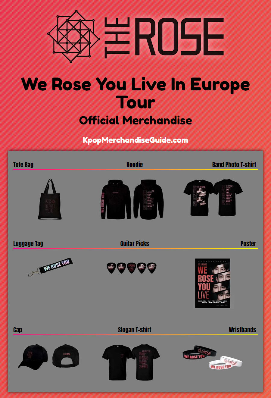 The Rose We Rose You Live In Europe Tour Merchandise