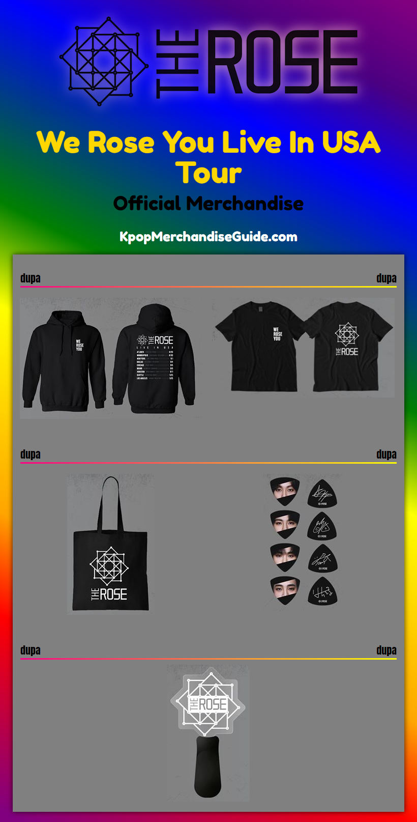 The Rose We Rose You Live In USA Tour Merchandise