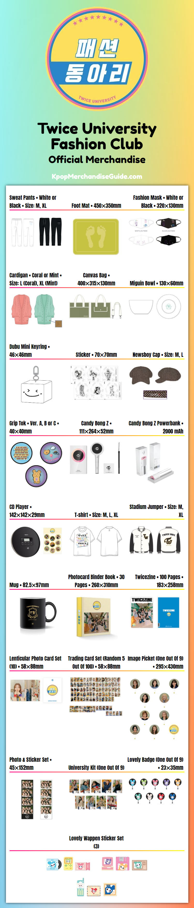 Twice University Fashion Club Merchandise