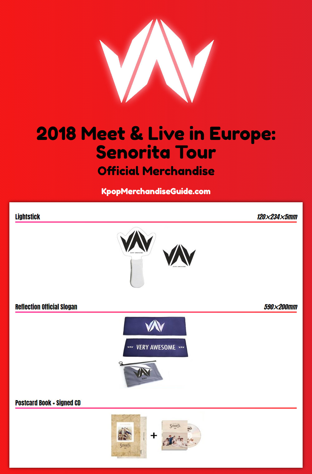 VAV 2018 Meet & Live in Europe: Senorita Tour Merchandise