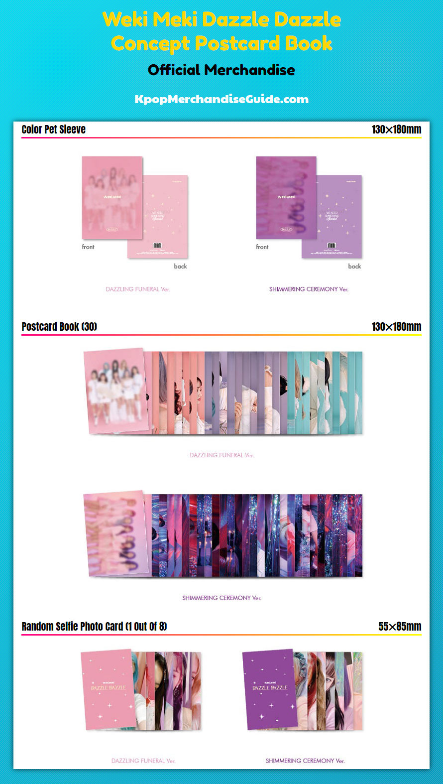 Weki Meki Dazzle Dazzle Concept Postcard Book